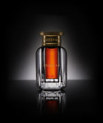 Close-up of Ameenah Dehn Al Oud perfume bottle from the Classical Oud Oil Collection, showcasing a luxurious amber and floral fragrance crafted from rare oud and honeyed notes.
